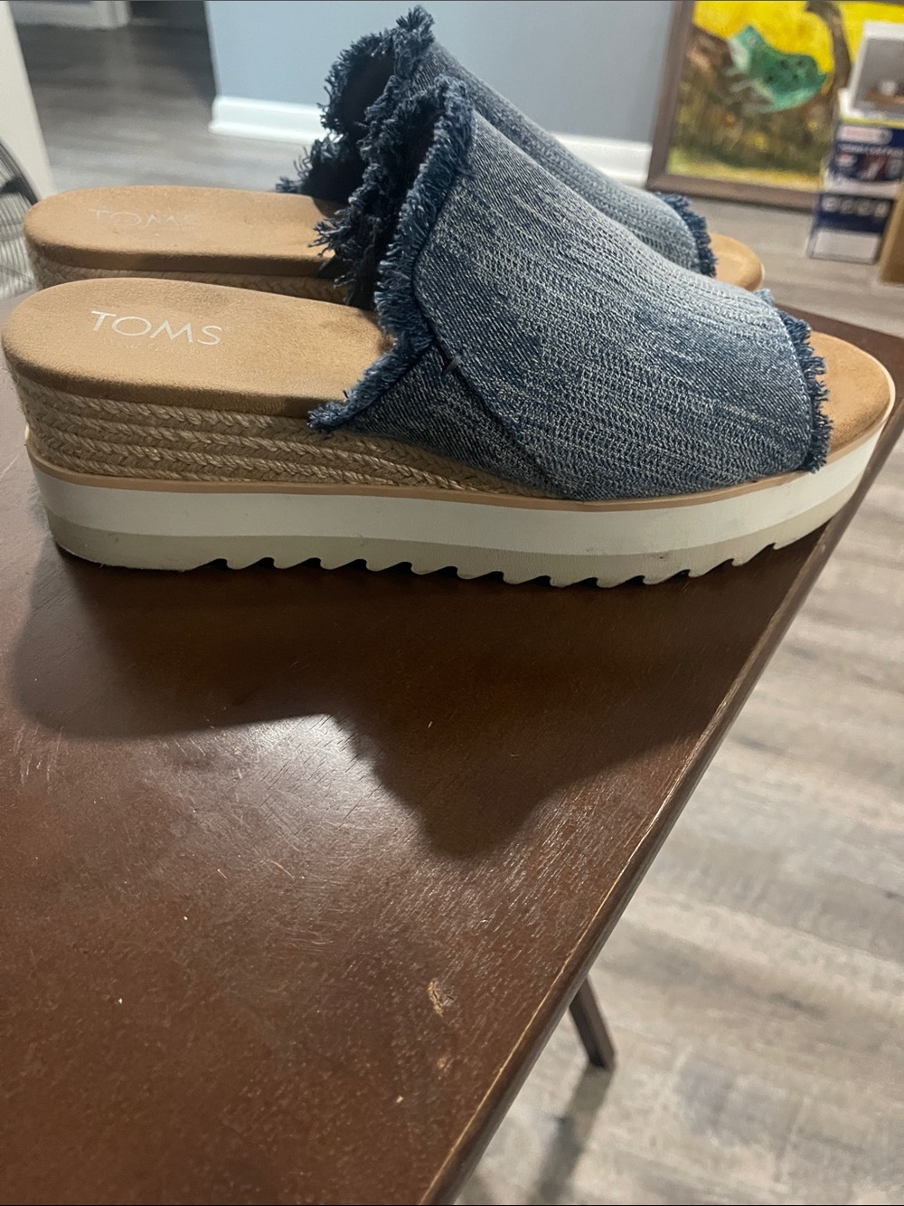 Toms Denim Slide Mules in Blue - Picture 3 of 3